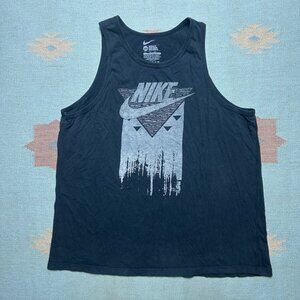 Nike tank top sleeveless shirt swoosh spell out check logo cotton black XXL